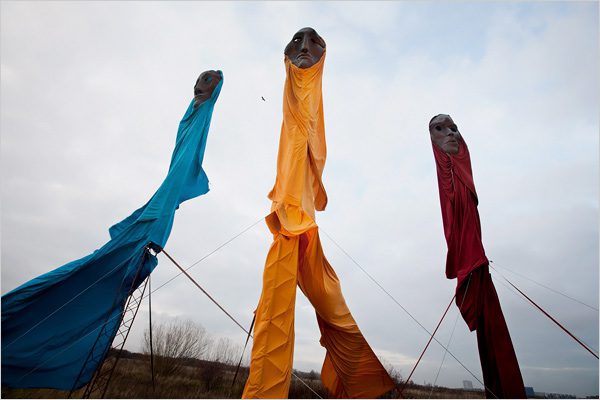Climate Refugee Puppets. Photo: Johan Spanner for The New York Times