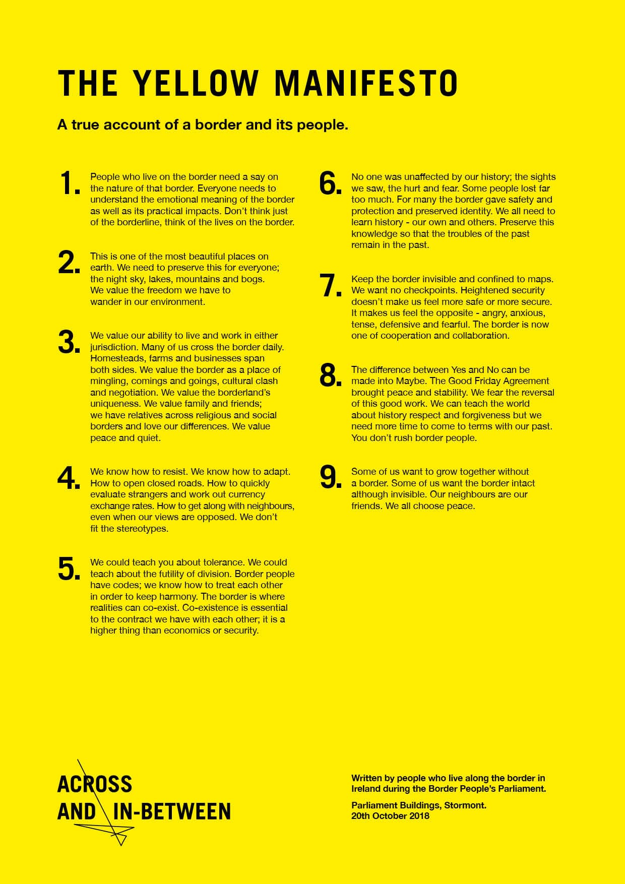 The Yellow Manifesto - Belfast International Arts Festival